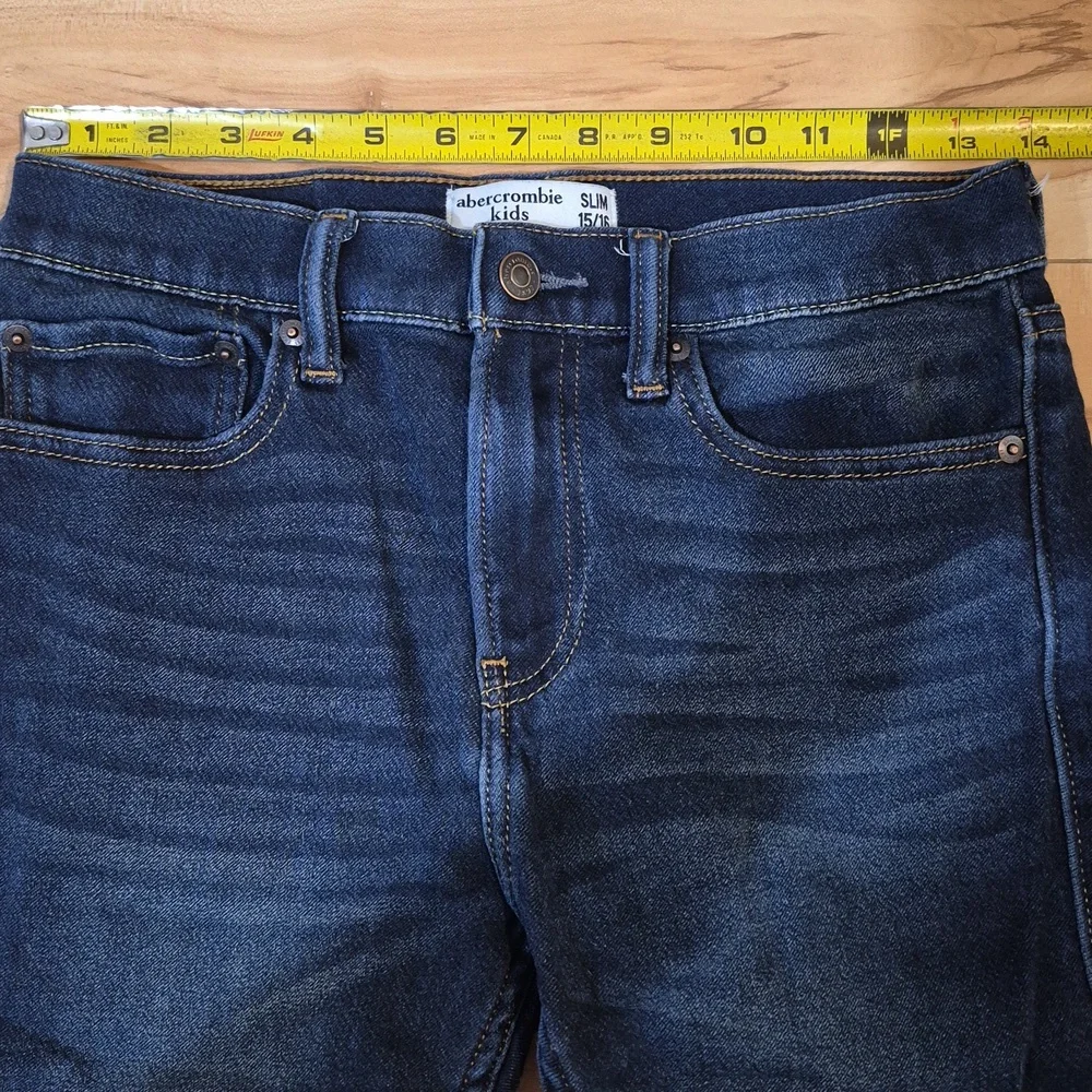 Abercrombie kids Girls Size 15/16 Slim Dark Blue Skinny Jeans - Picture 5 of 6